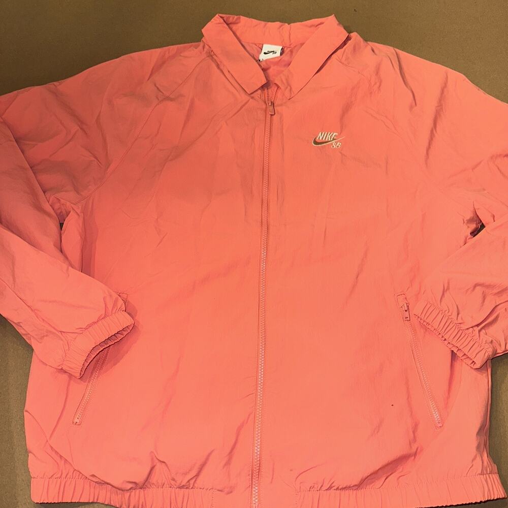 Nike SB Skate Jacket Mens Size XL CV4305 603 Pink Salt Coaches Jacket Full Zip